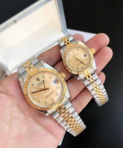 Rolex Datejust Replica 36/28mm RG/SS Jubilee Gold Dial Luxury Watch