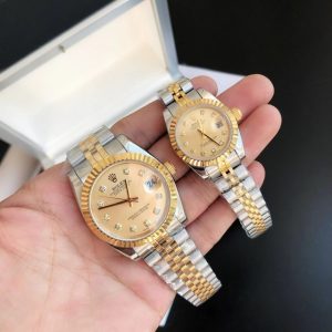 Rolex Datejust Replica 36/28mm RG/SS Jubilee Gold Dial Luxury Watch
