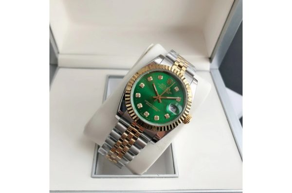 Rolex Datejust Replica 36/28mm RG/SS Jubilee Green Dial Luxury Watch - Image 3