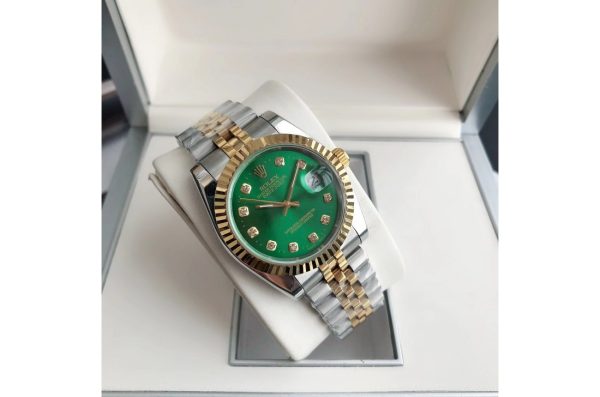 Rolex Datejust Replica 36/28mm RG/SS Jubilee Green Dial Luxury Watch - Image 4