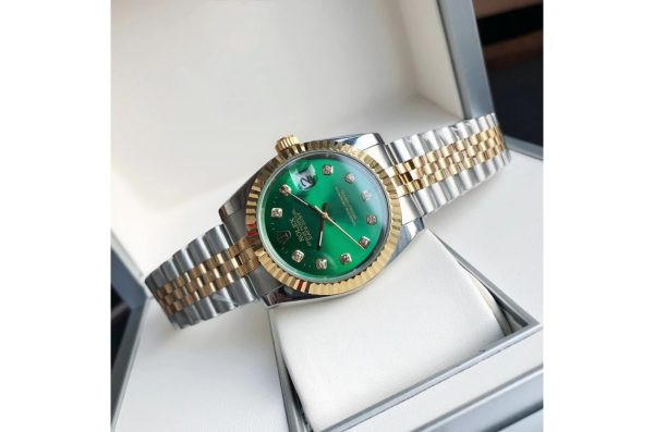 Rolex Datejust Replica 36/28mm RG/SS Jubilee Green Dial Luxury Watch - Image 5