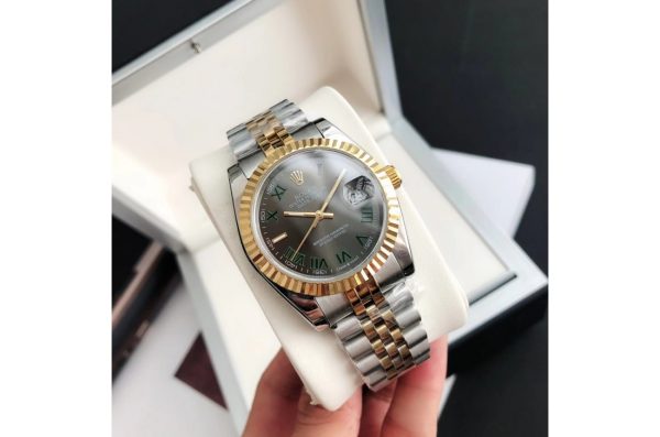 Rolex Datejust Replica 36/28mm RG/SS Jubilee Grey/Roman Dial Luxury Watch - Image 2