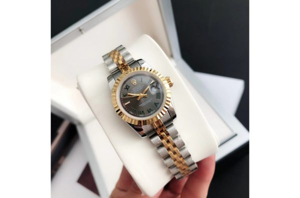 Rolex Datejust Replica 36/28mm RG/SS Jubilee Grey/Roman Dial Luxury Watch - Image 4