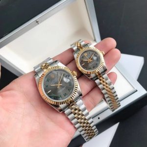Rolex Datejust Replica 36/28mm RG/SS Jubilee Grey/Roman Dial Luxury Watch