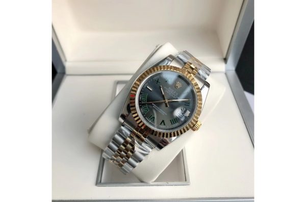 Rolex Datejust Replica 36/28mm RG/SS Jubilee Grey/Roman Dial Luxury Watch - Image 5