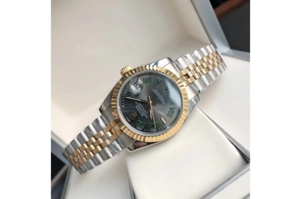Rolex Datejust Replica 36/28mm RG/SS Jubilee Grey/Roman Dial Luxury Watch - Image 6