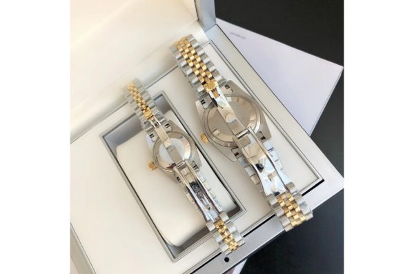 Rolex Datejust Replica 36/28mm Rose Gold Stainless Steel Jubilee Silver Diamond Luxury Watch - Image 7