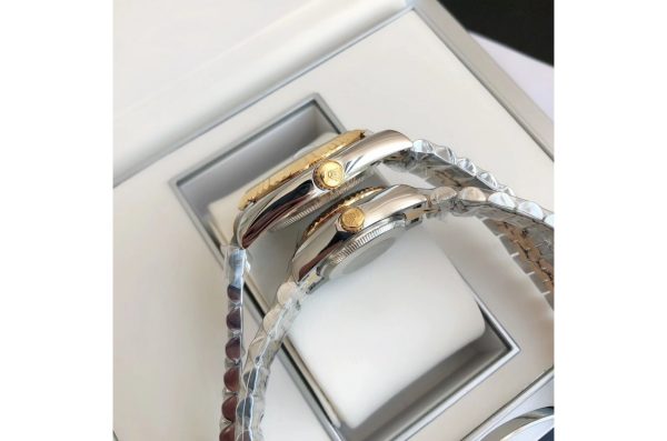 Rolex Datejust Replica 36/28mm Rose Gold Stainless Steel Jubilee Silver Diamond Luxury Watch - Image 8