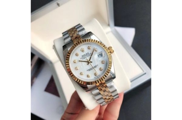 Rolex Datejust Replica 36/28mm RG/SS Jubilee White Dial Luxury Watch - Image 2