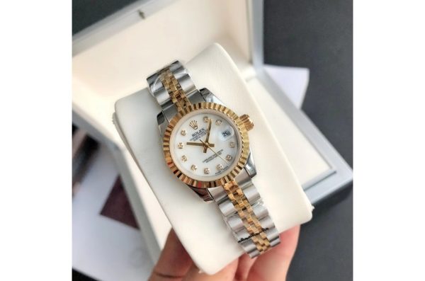 Rolex Datejust Replica 36/28mm RG/SS Jubilee White Dial Luxury Watch - Image 5