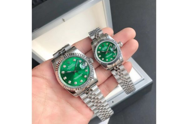 Rolex Datejust Replica 36/28mm SS/SS Jubilee Green Dial Luxury Automatic Watch