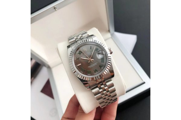 Rolex Datejust Replica 36/28mm Stainless Steel Jubilee Grey/Roman Dial Luxury Watch - Image 2
