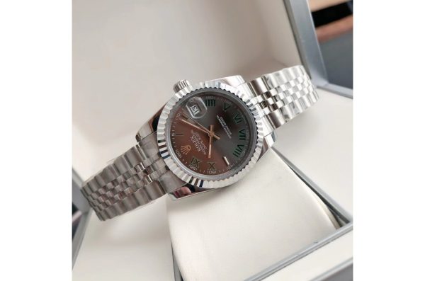 Rolex Datejust Replica 36/28mm Stainless Steel Jubilee Grey/Roman Dial Luxury Watch - Image 7