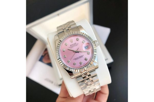 Rolex Datejust Replica 36/28mm SS/SS Jubilee Pink Dial Luxury Watch for Women - Image 2