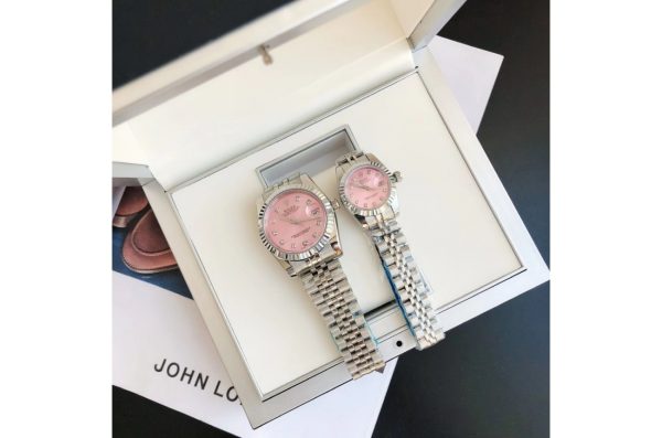 Rolex Datejust Replica 36/28mm SS/SS Jubilee Pink Dial Luxury Watch for Women - Image 3