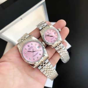 Rolex Datejust Replica 36/28mm SS/SS Jubilee Pink Dial Luxury Watch for Women