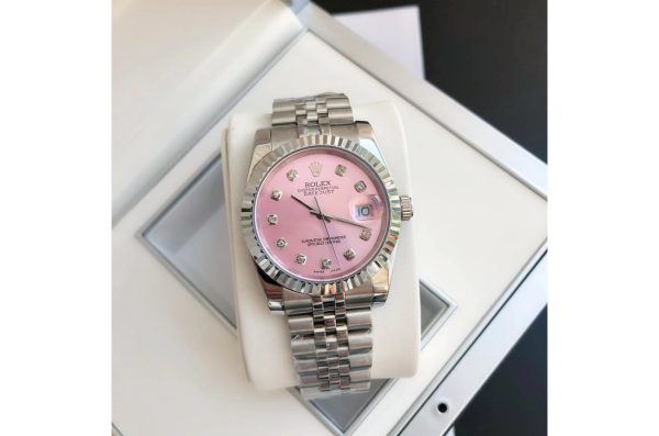 Rolex Datejust Replica 36/28mm SS/SS Jubilee Pink Dial Luxury Watch for Women - Image 5
