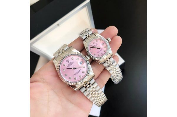 Rolex Datejust Replica 36/28mm SS/SS Jubilee Pink Dial Luxury Watch for Women