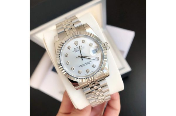Rolex Datejust Replica 36/28mm Stainless Steel/Jubilee Silver/Diamond Luxury Watch - Image 2