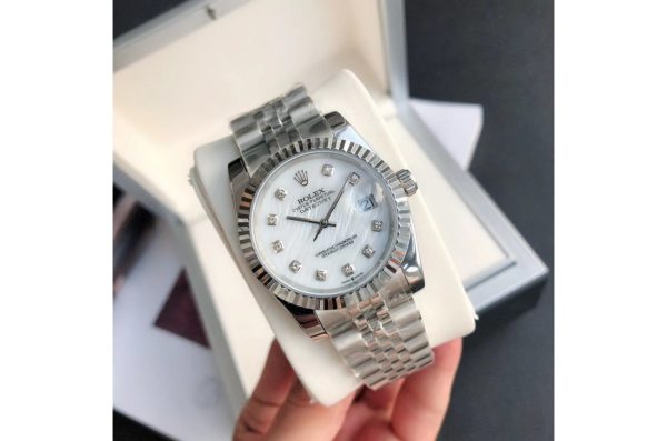 Rolex Datejust Replica 36/28mm Stainless Steel/Jubilee White Dial Luxury Watch - Image 2