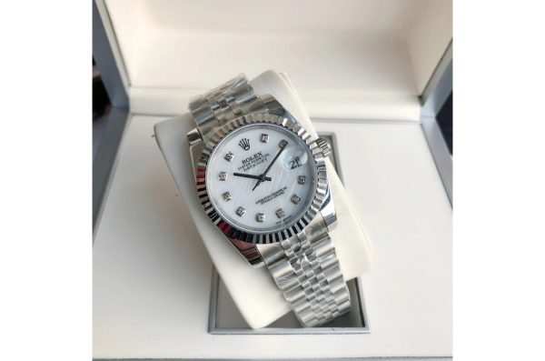 Rolex Datejust Replica 36/28mm Stainless Steel/Jubilee White Dial Luxury Watch - Image 3