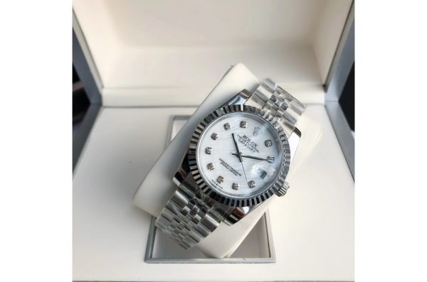 Rolex Datejust Replica 36/28mm Stainless Steel/Jubilee White Dial Luxury Watch - Image 4