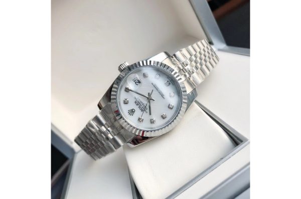 Rolex Datejust Replica 36/28mm Stainless Steel/Jubilee White Dial Luxury Watch - Image 5