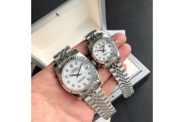 Rolex Datejust Replica 36/28mm Stainless Steel/Jubilee White Dial Luxury Watch