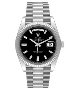 Superclone Rolex Day-Date 40mm Black Baguette Dial Replica Luxury Watch for Men