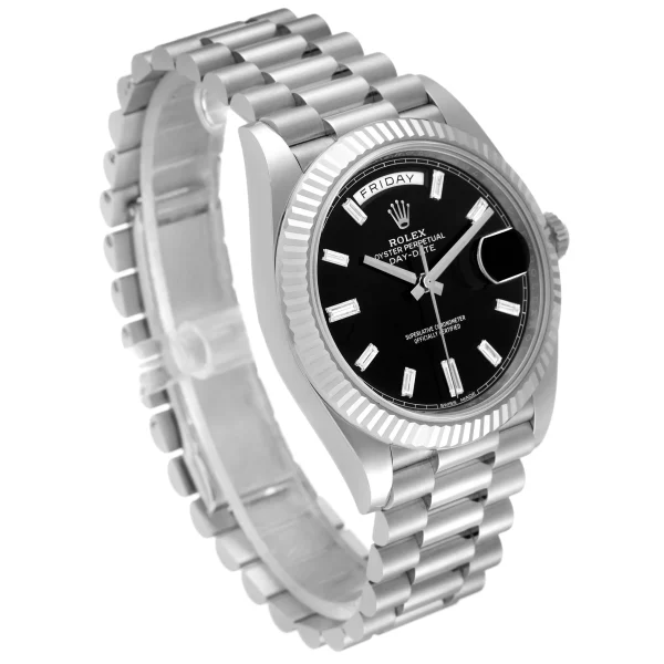 Superclone Rolex Day-Date 40mm Black Baguette Dial Replica Luxury Watch for Men - Image 2