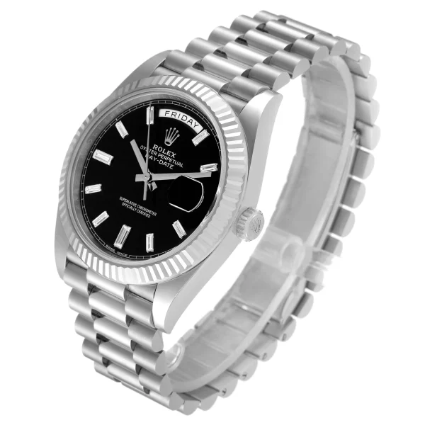 Superclone Rolex Day-Date 40mm Black Baguette Dial Replica Luxury Watch for Men - Image 5