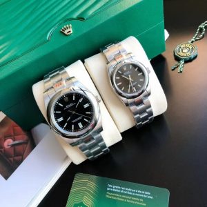 Rolex Oyster Perpetual Replica 31/41mm Stainless Steel/Black Dial Luxury Watch