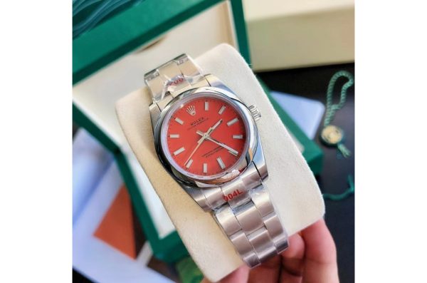 Rolex Oyster Perpetual Replica 31/41mm Stainless Steel/Red/Strap - Luxury Watch - Image 2