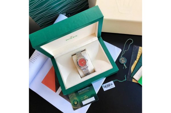Rolex Oyster Perpetual Replica 31/41mm Stainless Steel/Red/Strap - Luxury Watch - Image 3
