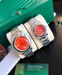 Rolex Oyster Perpetual Replica 31/41mm Stainless Steel/Red/Strap - Luxury Watch