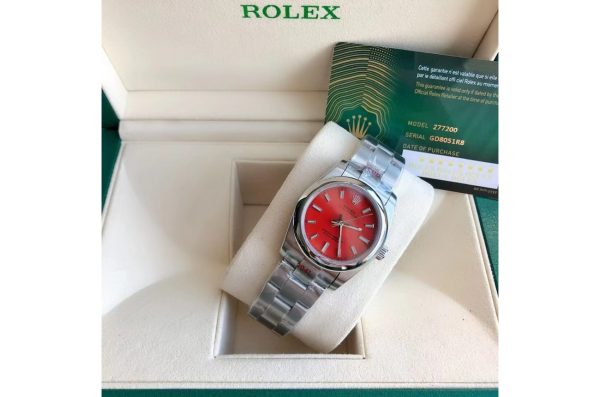 Rolex Oyster Perpetual Replica 31/41mm Stainless Steel/Red/Strap - Luxury Watch - Image 4