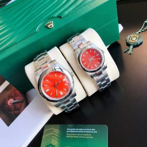 Rolex Oyster Perpetual Replica 31/41mm Stainless Steel/Red/Strap - Luxury Watch