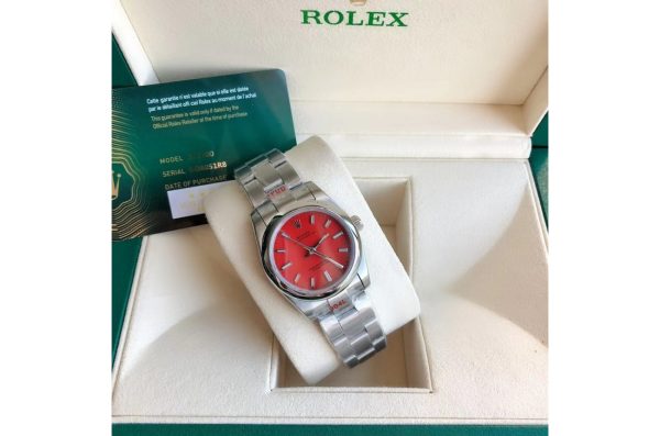 Rolex Oyster Perpetual Replica 31/41mm Stainless Steel/Red/Strap - Luxury Watch - Image 5