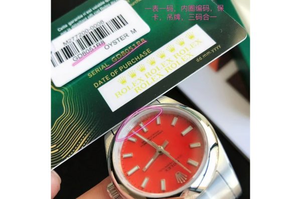 Rolex Oyster Perpetual Replica 31/41mm Stainless Steel/Red/Strap - Luxury Watch - Image 6