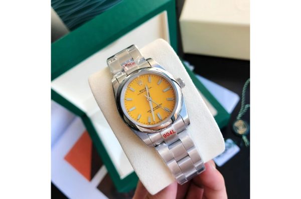 Rolex Replica Oyster Perpetual High Quality Automatic 31/41mm Stainless Steel Yellow Dial Luxury Watch - Image 2