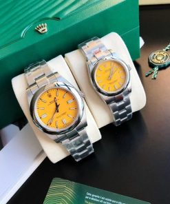 Rolex Replica Oyster Perpetual High Quality Automatic 31/41mm Stainless Steel Yellow Dial Luxury Watch