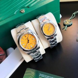 Rolex Replica Oyster Perpetual High Quality Automatic 31/41mm Stainless Steel Yellow Dial Luxury Watch