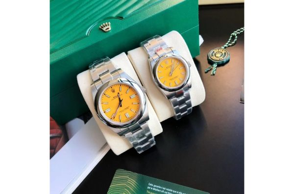 Rolex Replica Oyster Perpetual High Quality Automatic 31/41mm Stainless Steel Yellow Dial Luxury Watch
