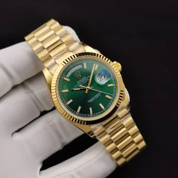 Rolex Day-Date II Replica 36mm Green Dial 128238 Luxury High-Quality Watch - Image 2