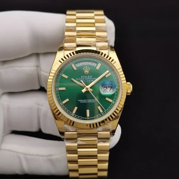 Rolex Day-Date II Replica 36mm Green Dial 128238 Luxury High-Quality Watch - Image 3