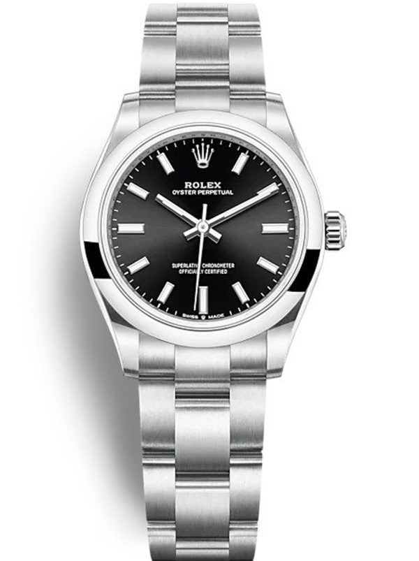Rolex Oyster Perpetual Replica Lady 31mm Black Dial Luxury Watch for Women
