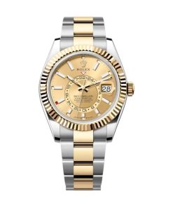 Rolex Sky-Dweller Superclone 336933 Luxury Replica 42 mm Champagne Dial Men's Watch