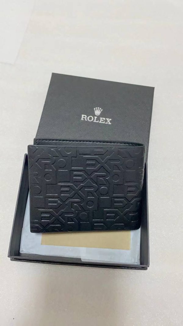 Rolex Wallet Replica - Luxury High Quality Leather Wallet - Stylish Design - Black Color - Image 2