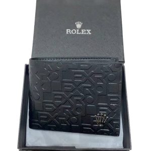 Rolex Wallet Replica - Luxury High Quality Leather Wallet - Stylish Design - Black Color