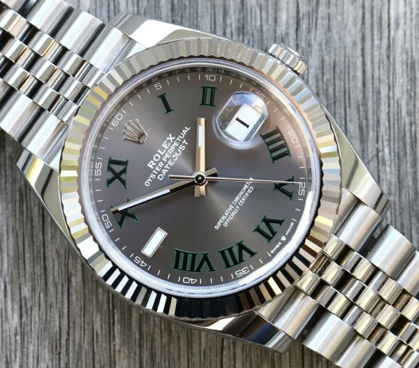 Rolex Datejust 41mm Replica Rhodium Dial 126334 ??Wimbledon?? Flutted Jubilee Luxury Watch - Image 3